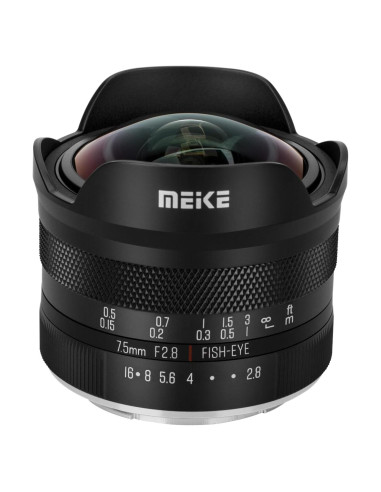 Lente Ojo de Pez Meike 7.5mm F2.8 para Cámaras M43