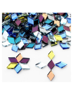 Vicenpal 300 Piezas Azulejos Mosaico Espejo Diamante 1.1x2 cm