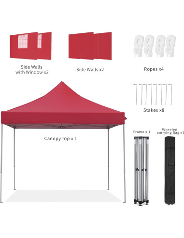 Carpa Pop Up GDY 3x3m con 4 Paredes Laterales - Azul Oscuro