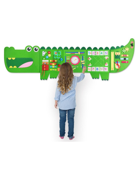 Tablero Ocupado Montessori Cocodrilo 135x46cm para Niños Tablero Ocupado Montessori Cocodrilo 135x46cm para Niños
