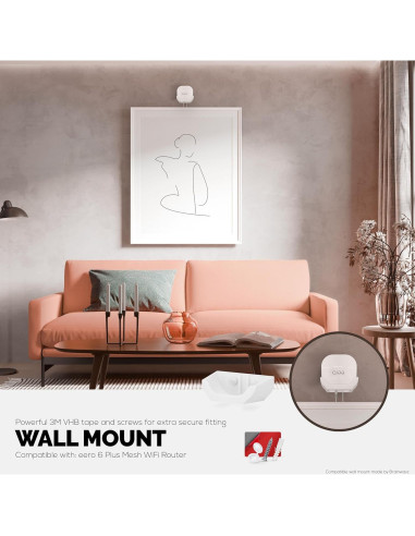 Soporte de pared Brainwavz para router EERO 6 Plus, adhesivo VHB