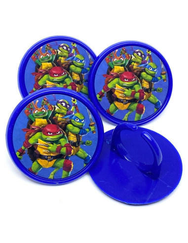Anillos decorativos para cupcakes de tortugas BFB - 25 unidades