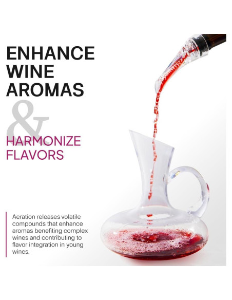 Vertedor de Vino con Aireador Wineos - Sin Goteos y Soporte Vertedor de Vino con Aireador Wineos - Sin Goteos y Soporte