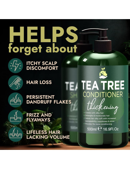 Conjunto de Champú y Acondicionador Terramed 500ml - Árbol de Té Conjunto de Champú y Acondicionador Terramed 500ml - Árbol de Té