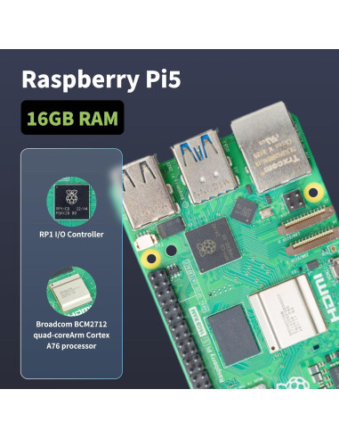 Raspberry Pi 5 iRasptek 16GB RAM Placa Única Avanzada