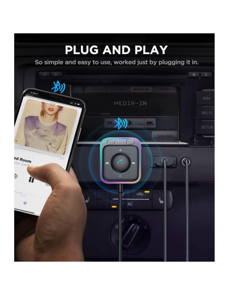 Adaptador de Coche Bluetooth 5.4 JOYROOM JR-CB3 AUX Negro Adaptador de Coche Bluetooth 5.4 JOYROOM JR-CB3 AUX Negro