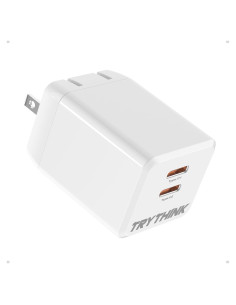 Cargador USB C 35W GaN TRYTHINK Doble Puerto Plegable
