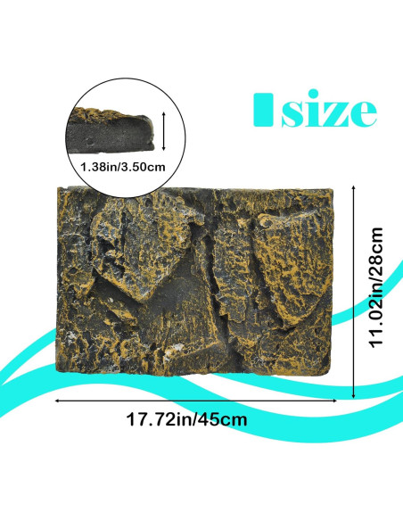 Fondo de Terrario 3D PINVNBY para Reptiles 45x28 cm Fondo de Terrario 3D PINVNBY para Reptiles 45x28 cm