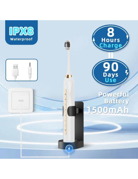 Cepillo de Dientes Eléctrico Molux con 12 Cabezas y Masaje Facial Cepillo de Dientes Eléctrico Molux con 12 Cabezas y Masaje Facial