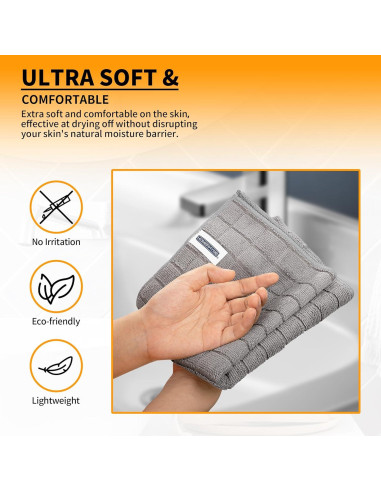 Toallas de Mano HOMERHYME Microfibra Gris 63.5x38.1cm Paquete 12