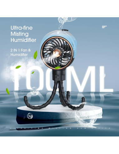 Ventilador Portátil Ausic P10 con Nebulizador 100ml