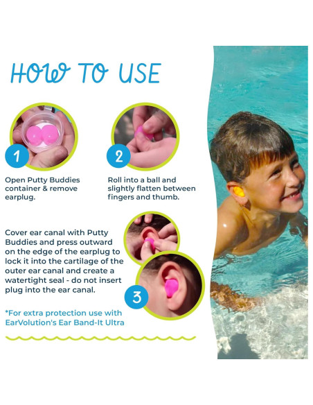 Tapones para oídos Putty Buddies flotantes Earvolution - Silicona premium - Paquete de 10 Tapones para oídos Putty Buddies flotantes Earvolution - Silicona premium - Paquete de 10