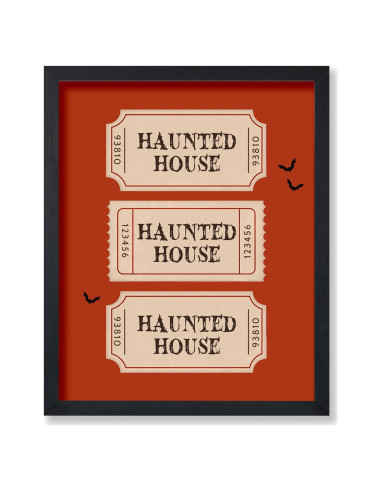 Póster Casa Embrujada 24x32 cm - Arte Minimalista Halloween