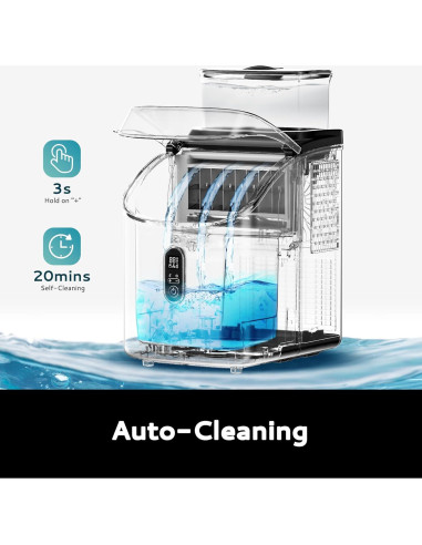 Máquina de Hielo EUHOMY 15,42 kg con Tanque Externo y Auto-Limpieza