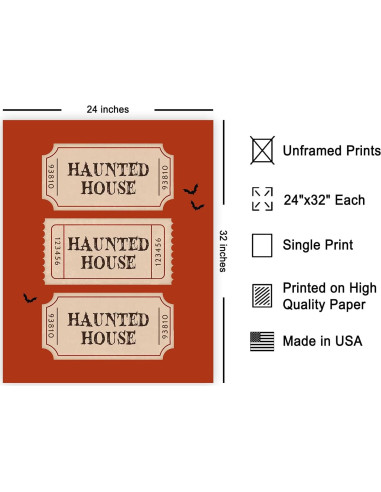 Póster Casa Embrujada 24x32 cm - Arte Minimalista Halloween