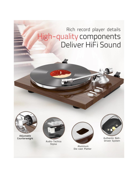 Tocadiscos Retro Retrolife HQ-KZ006 Bluetooth 33/45 RPM Tocadiscos Retro Retrolife HQ-KZ006 Bluetooth 33/45 RPM