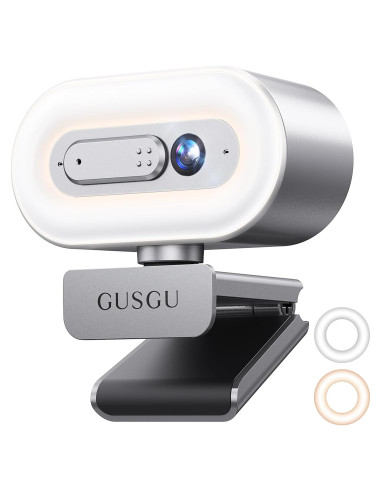 Cámara Web GUSGU G920 2K Quad HD con Micrófono y Luz