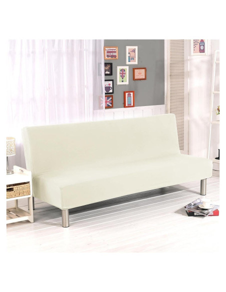 Funda Estirable para Sofá Sin Brazos Sokamore Beige 180-210 cm Funda Estirable para Sofá Sin Brazos Sokamore Beige 180-210 cm