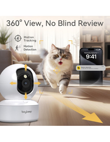 Cámara de Seguridad Interior Boykeep K30 2K 360 WiFi