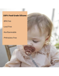 Mordedor y Sujetador de Chupete Silicona Grado Alimenticio 2 Piezas 2