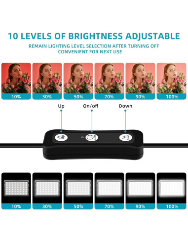 Kit de Luz LED Hagibis 2 Pcs con 18 Filtros de Color