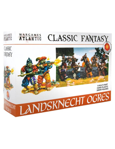 Figuras Ogres Landsknecht Wargames Atlantic 9 Piezas 28 mm