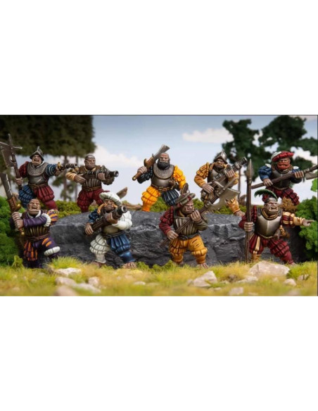 Figuras Ogres Landsknecht Wargames Atlantic 9 Piezas 28 mm Figuras Ogres Landsknecht Wargames Atlantic 9 Piezas 28 mm