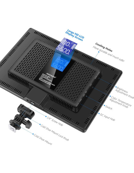 Neewer Kit de Panel de Luz LED 2-Pack Bi-Color 3200K-5600K Neewer Kit de Panel de Luz LED 2-Pack Bi-Color 3200K-5600K