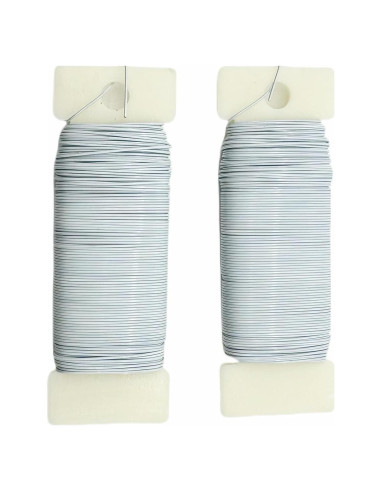 Alambre Floral Blanco 22 Gauge LUFOX - 2 Rollos 76 Yardas