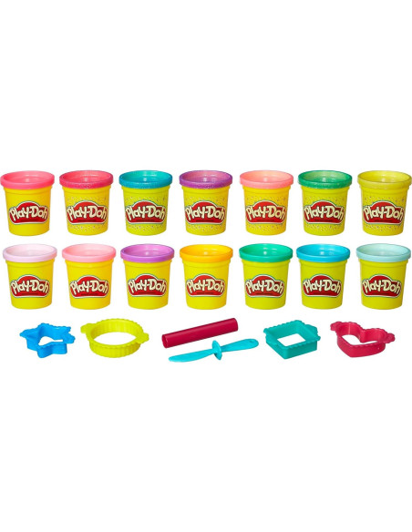 Play-Doh Brillante 14 Latas 85g, Compuesto No Tóxico Play-Doh Brillante 14 Latas 85g, Compuesto No Tóxico