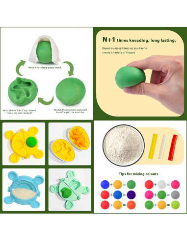 Set de Plastilina para Niños 47 PCS - Juguete de Dinosaurio