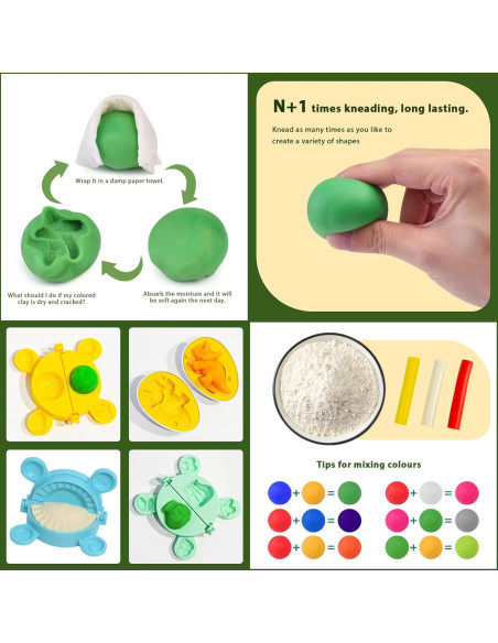 Set de Plastilina para Niños 47 PCS - Juguete de Dinosaurio Set de Plastilina para Niños 47 PCS - Juguete de Dinosaurio