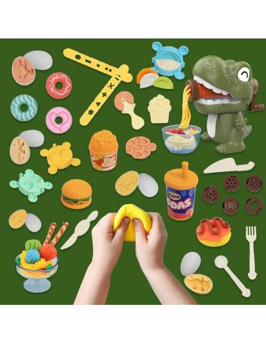 Set de Plastilina para Niños 47 PCS - Juguete de Dinosaurio