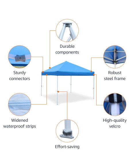 Carpa Plegable Amazon Basics 3x3m Azul para Eventos Carpa Plegable Amazon Basics 3x3m Azul para Eventos
