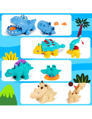 Kit de Plastilina Dinosaurio COVTOY 24 Pcs para Niños 3-5 Años