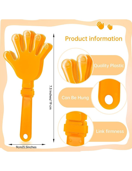 120 Aplaudidores Naranjas de Mano 19 cm para Eventos 120 Aplaudidores Naranjas de Mano 19 cm para Eventos