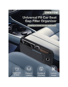 Organizador de Espacio entre Asientos Owntow de Cuero Negro 2