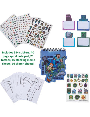 Conjunto de Arte Minecraft para Niños - 984 Piezas Creativas