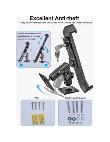 Soporte para Tableta Woleyi Antirrobo 9-14" para Coche