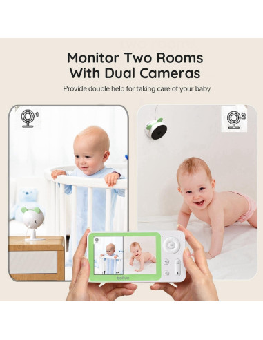 Monitor de Bebé BOIFUN 4.3" 1080P con 2 Cámaras y APP