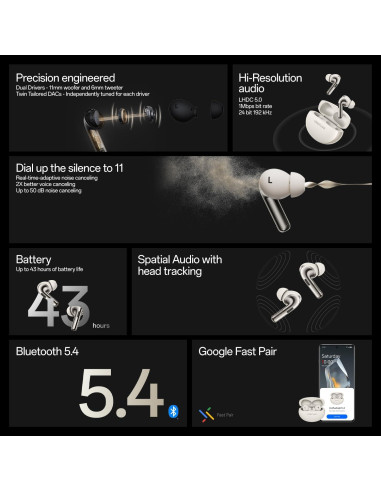 OnePlus Buds Pro 3 Auriculares Inalámbricos 43h Batería