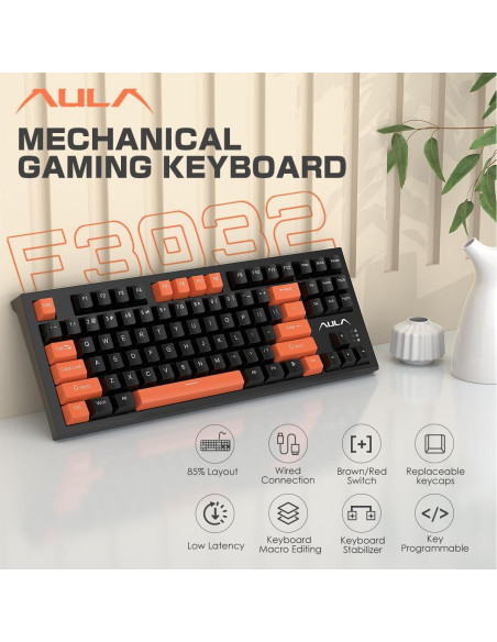 Teclado mecánico AULA F3032 compacto USB retroiluminado Teclado mecánico AULA F3032 compacto USB retroiluminado