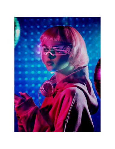 TOODOO Gafas LED Iluminadas 7 Colores Futuristas para Fiesta