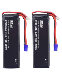 Batería Lipo 2PCS 7.4V 2700mAh 10C para Hubsan H501S