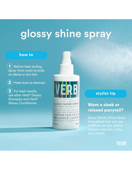 Spray Brillante Verb 2 Fl Oz con Protección Térmica Spray Brillante Verb 2 Fl Oz con Protección Térmica