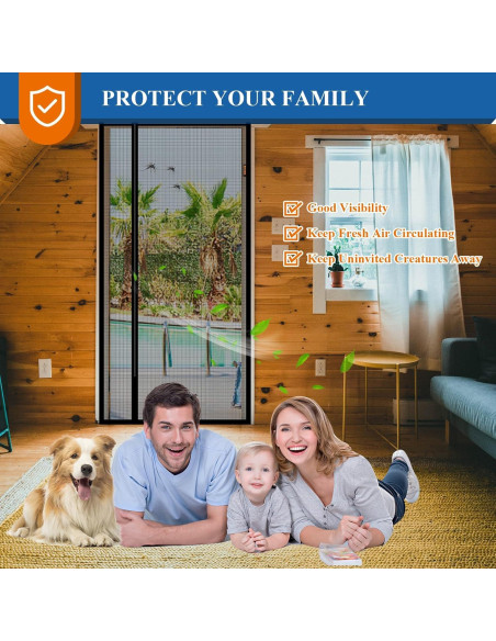 Puerta de Pantalla Magnética MAGZO 152x203 cm Negra Puerta de Pantalla Magnética MAGZO 152x203 cm Negra