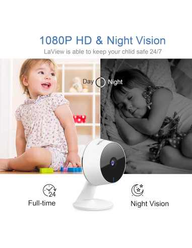 Cámara de Seguridad LaView 4pcs 1080P Wi-Fi Interior