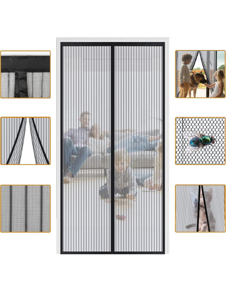 Puerta de Pantalla Magnética GWWJGSN 99x210 cm Negra Puerta de Pantalla Magnética GWWJGSN 99x210 cm Negra