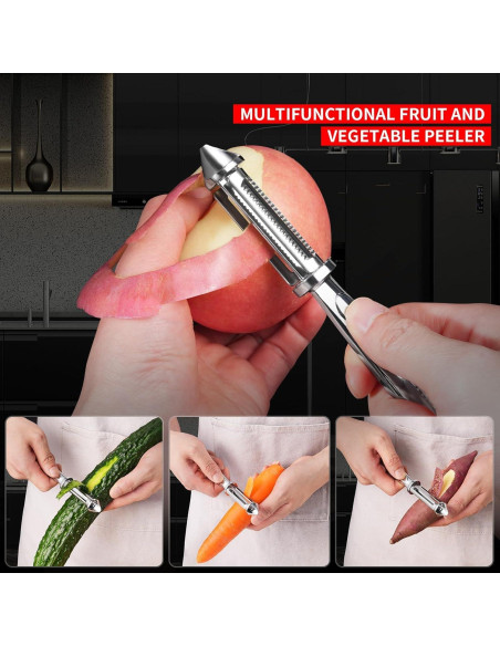 Pelador de Verduras MAD SHARK DJGP804 Acero Inoxidable 2 en 1 Pelador de Verduras MAD SHARK DJGP804 Acero Inoxidable 2 en 1