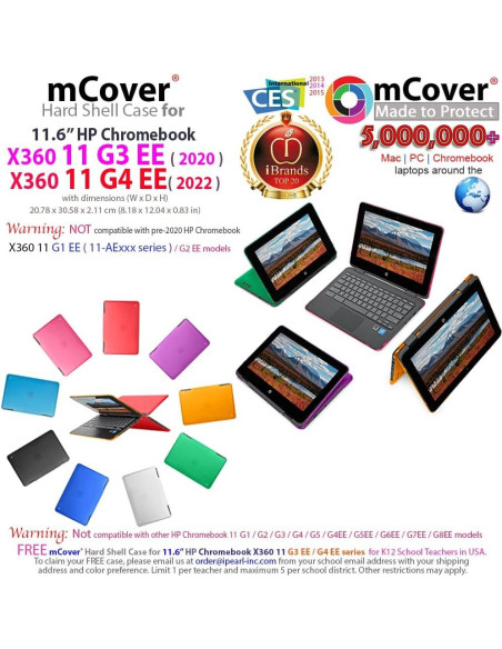 mCover Case iPearl para HP Chromebook X360 11.6" Aqua mCover Case iPearl para HP Chromebook X360 11.6" Aqua